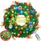 Christmas Wreath with Lights,Lighted Christmas Wreaths for Front Door with 45 Led Battery Operated 8 Modes Remote Control Timer,Indoor Outdoor 18 Inch Artificial Xmas Wreath Decorations